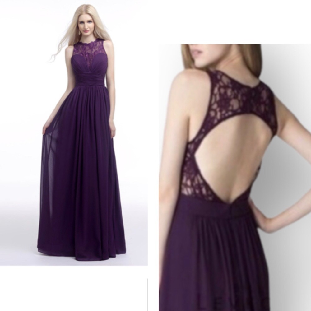 Bill Levkoff 1251 Lace Bridesmaid Dress with Keyhole Back Sz 10